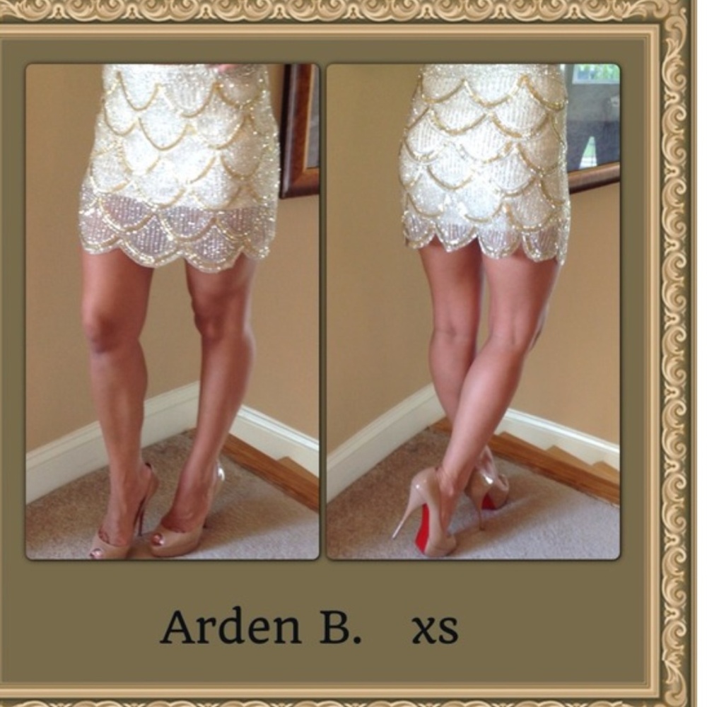 Arden B Gold Sequin Skirt